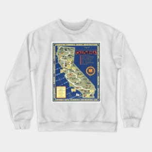 CALIFORNIA University map MAP Berkeley dorm decor graduate Crewneck Sweatshirt